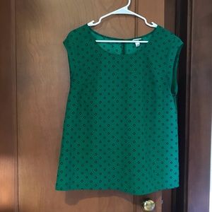 Merona Green Print Blouse
